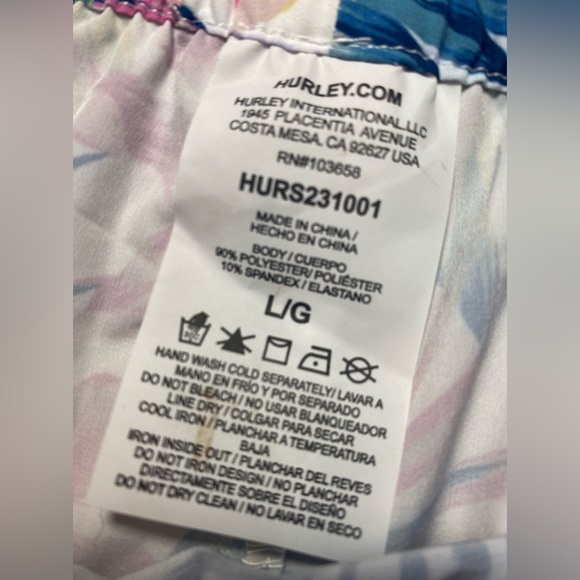 New Hurley shorts tropical theme size large - Picture 3 of 6